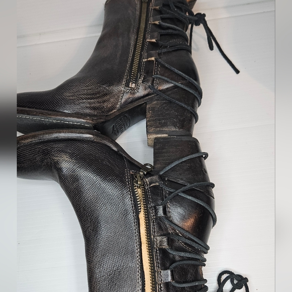 Bed Stu Blaire Graphito Rustic Leather Western Lace-Up Ankle Boots Size 7 - Picture 7 of 11